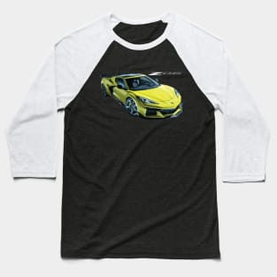 C8 Accelerate Yellow Z06 c8r Baseball T-Shirt